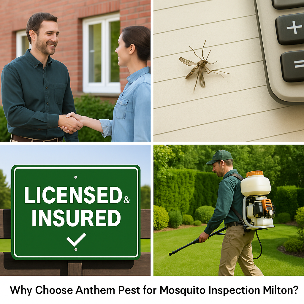 Mosquito Inspection in Milton: Fast, Local, and Guaranteed Solutions 4 Mosquito control technician treating a residential lawn with professional equipment in Milton, Ontario.