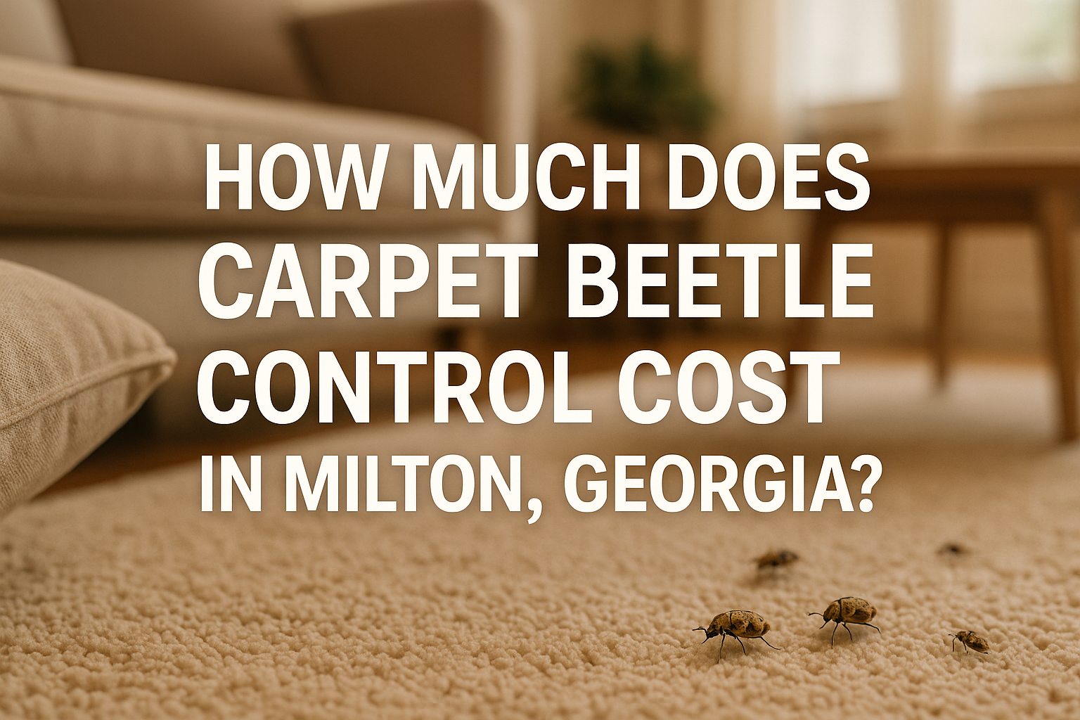 Technician providing carpet beetle control in Milton home