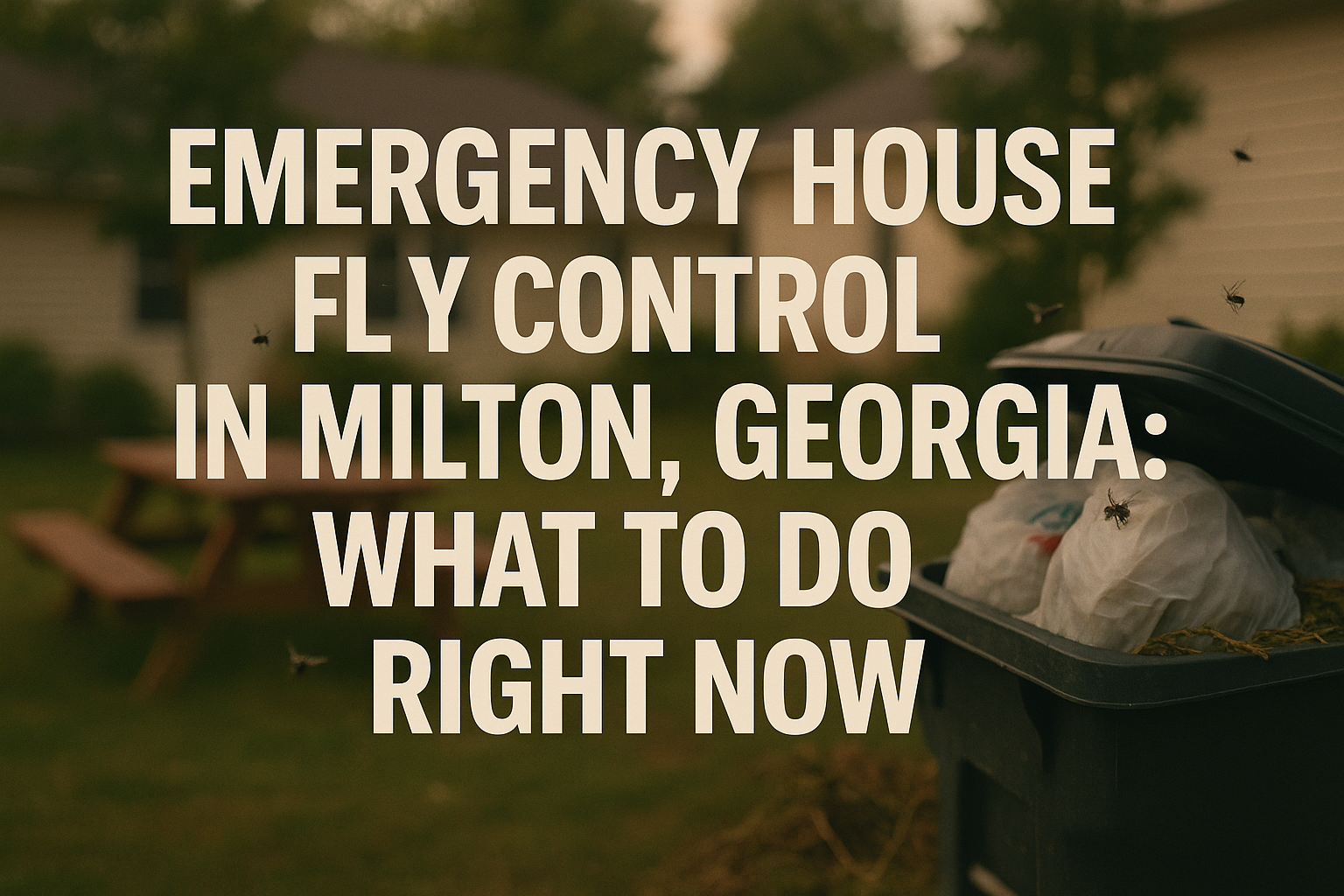 Technician providing emergency house fly control in a Milton GA kitchen