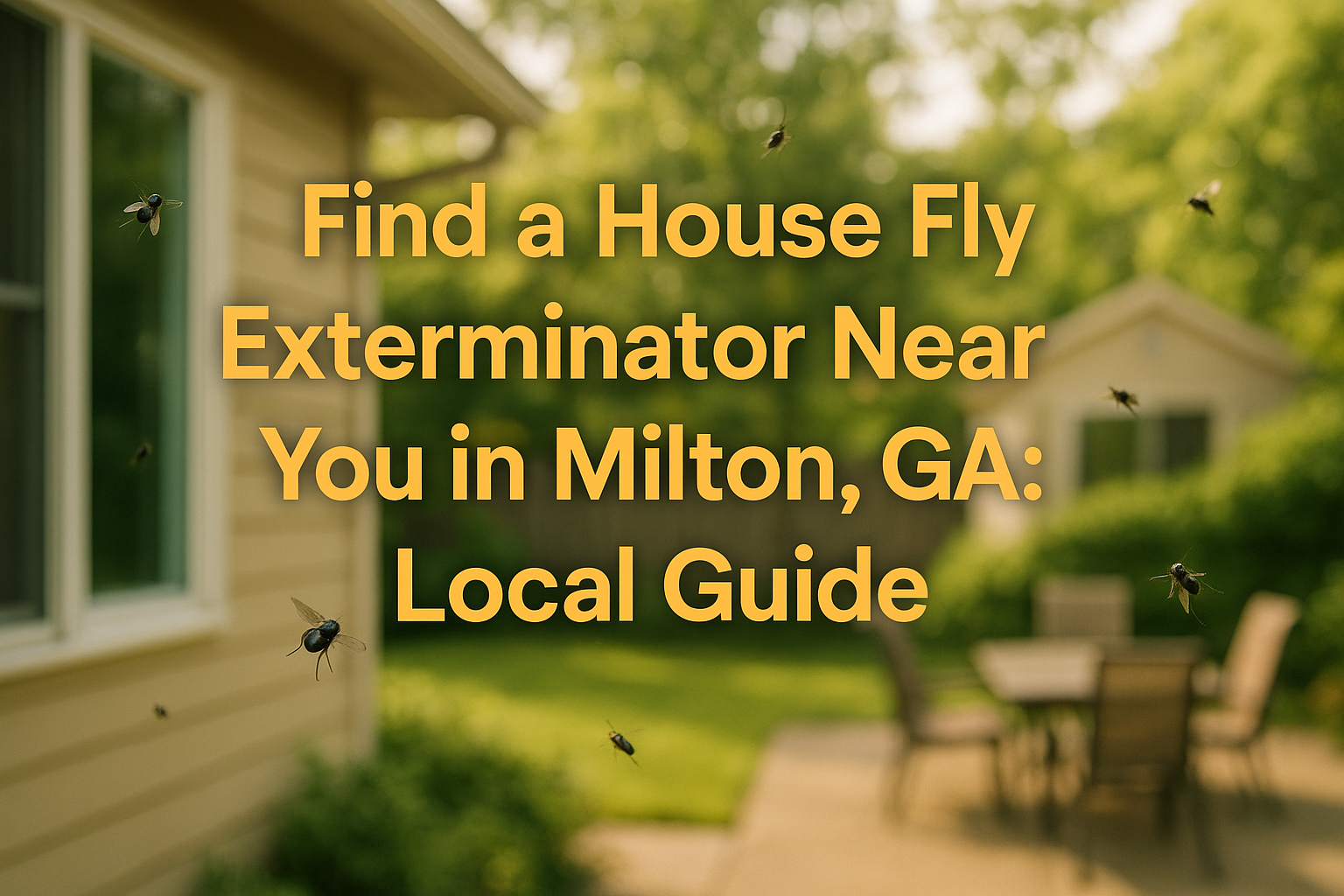 Exterminator treating kitchen in Milton GA for house fly infestation