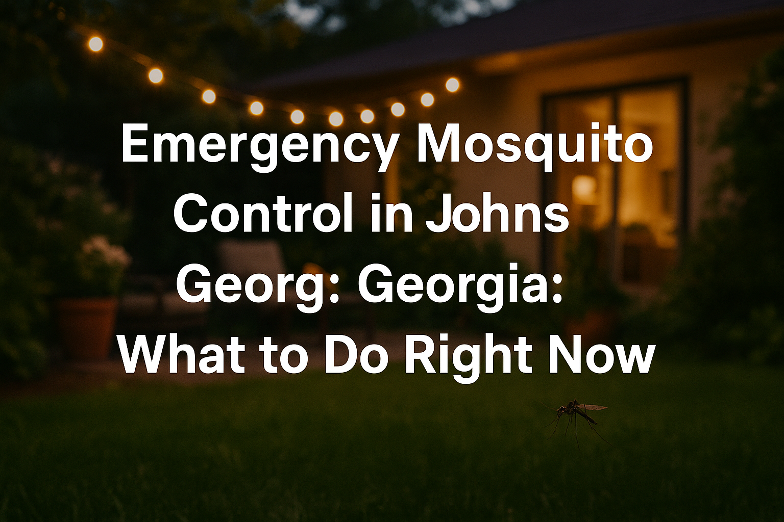 Emergency Mosquito Control in Johns Creek, Georgia: What to Do Right Now