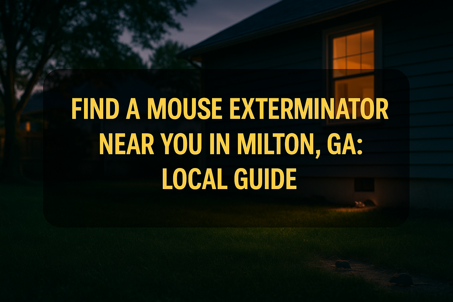 Mouse Exterminator Near Me in Milton, GA