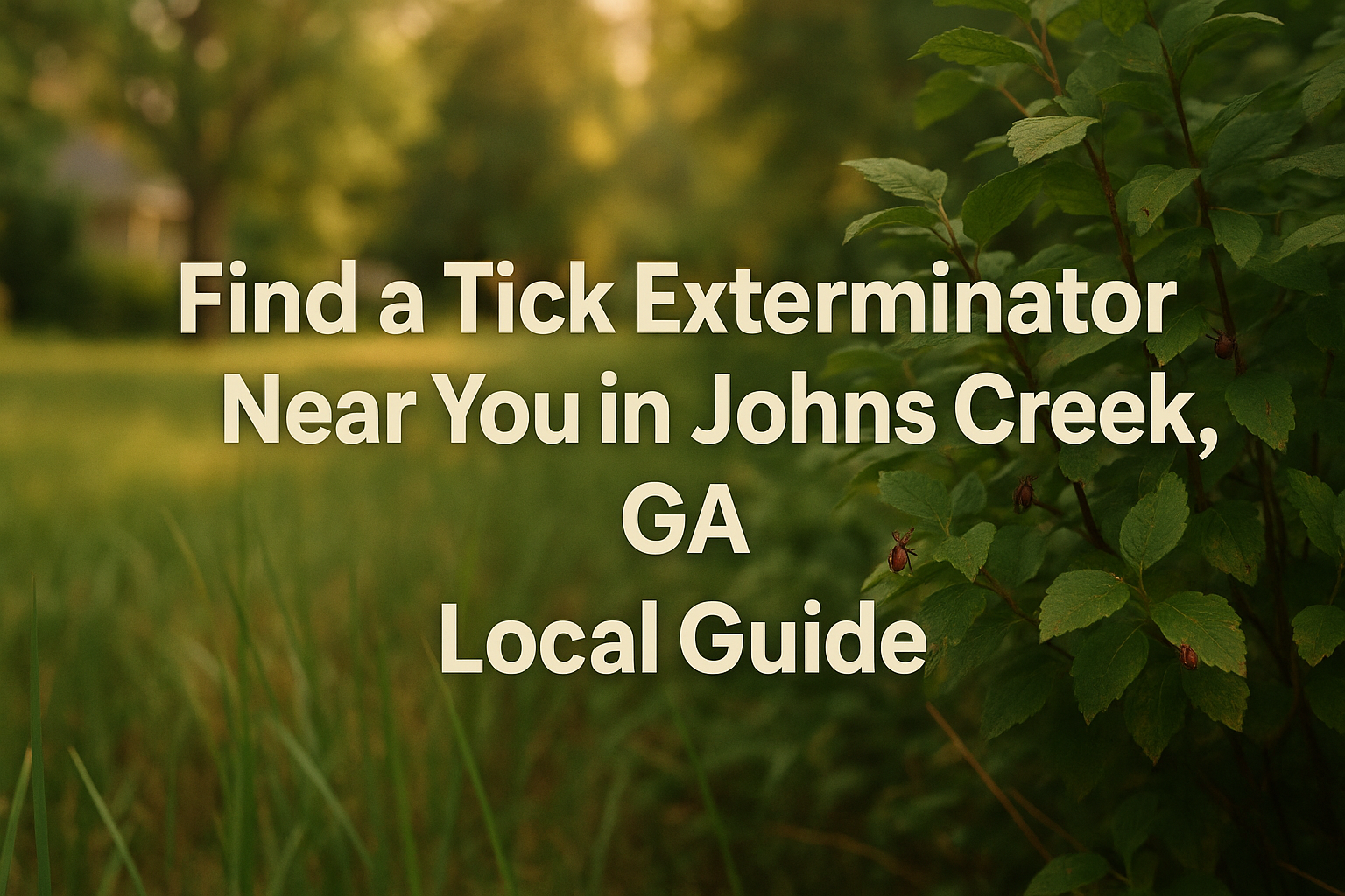 Tick exterminator applying treatment in Johns Creek backyard