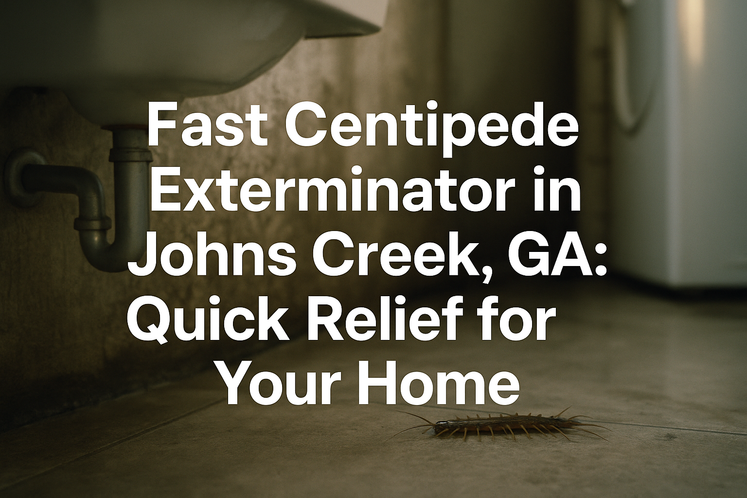 Anthem Pest Control technician performing fast centipede extermination in a Johns Creek home basement with same-day pest control service.