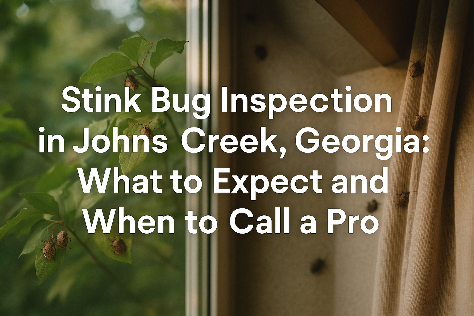 Technician performing stink bug inspection in Johns Creek home