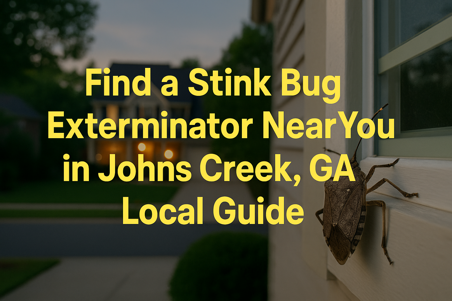 Stink bug exterminator near me in Johns Creek treating window frame
