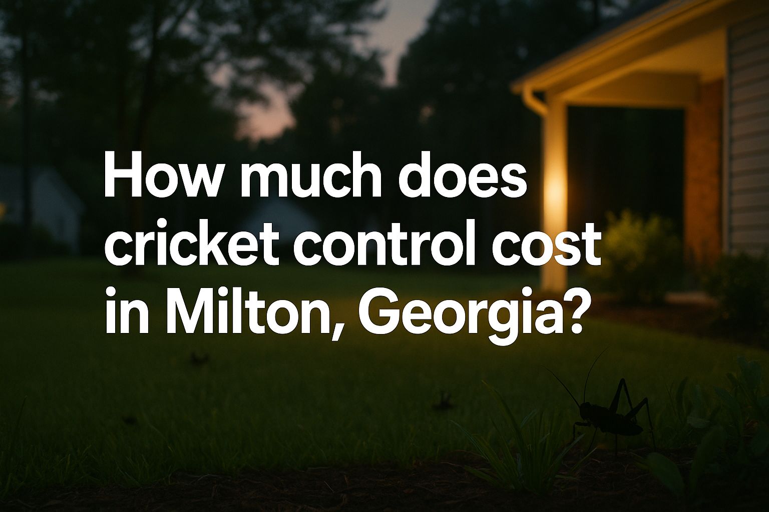 Cricket pest control technician servicing a home in Milton, Georgia