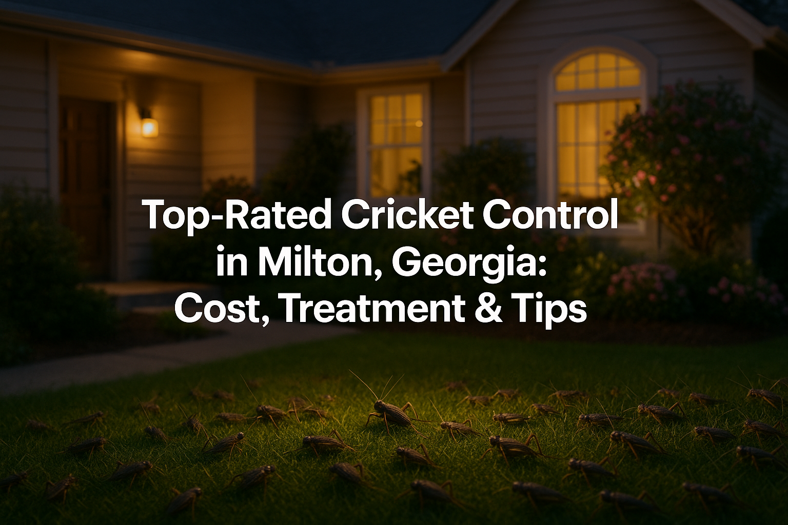 Technician performing cricket control treatment in Milton home