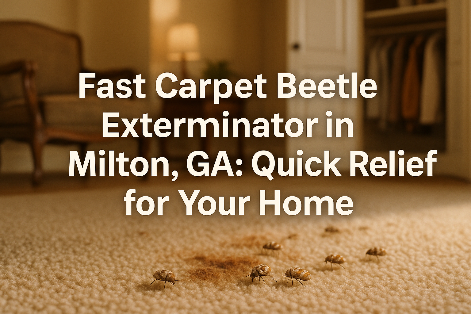 Fast carpet beetle exterminator Milton treating bedroom carpet