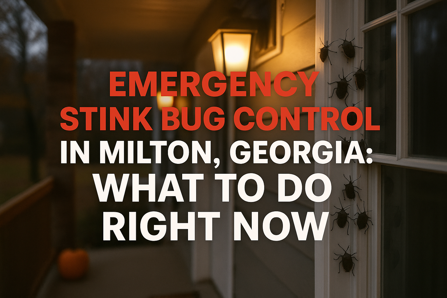 Pest expert delivering emergency stink bug control in a Milton home