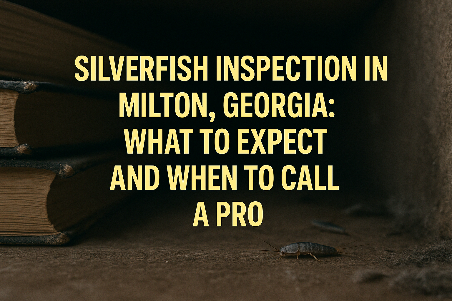 Technician performing silverfish inspection in Milton home basement