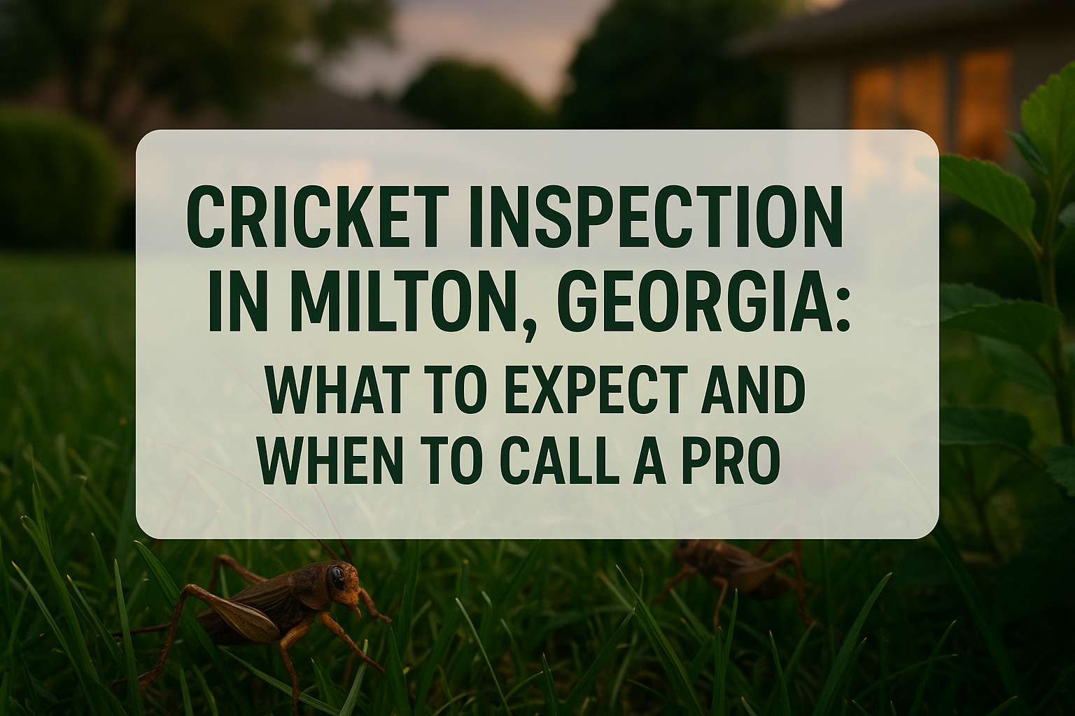 Pest technician performing cricket inspection in Milton