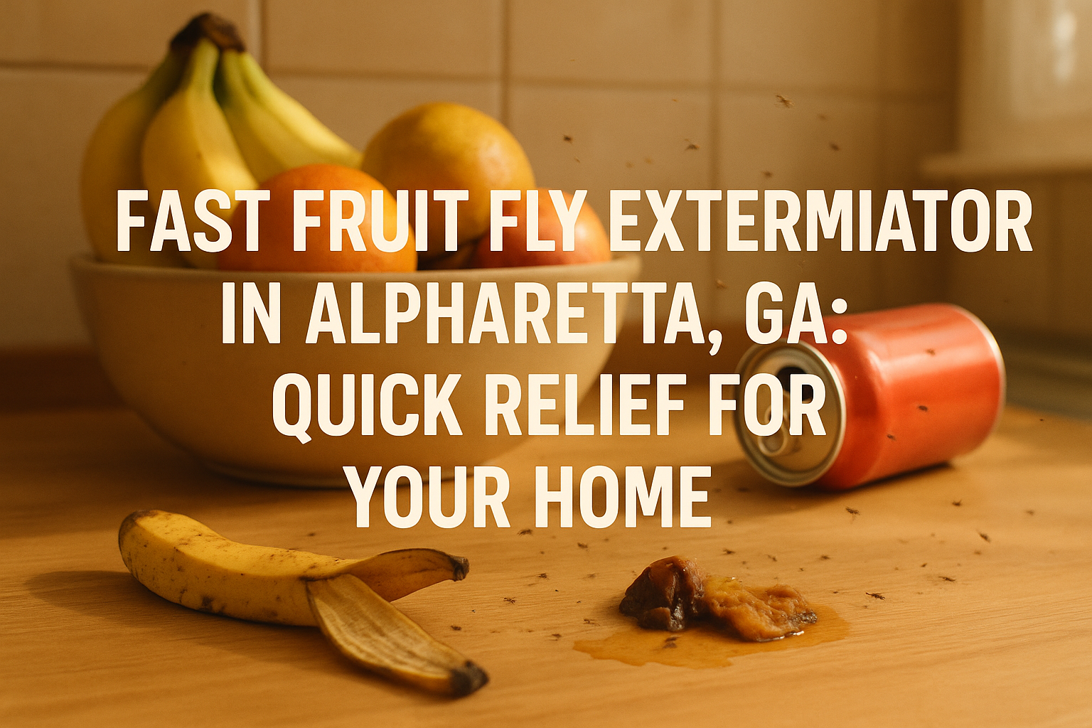 Fast fruit fly exterminator in Alpharetta providing same-day pest control service in a residential kitchen