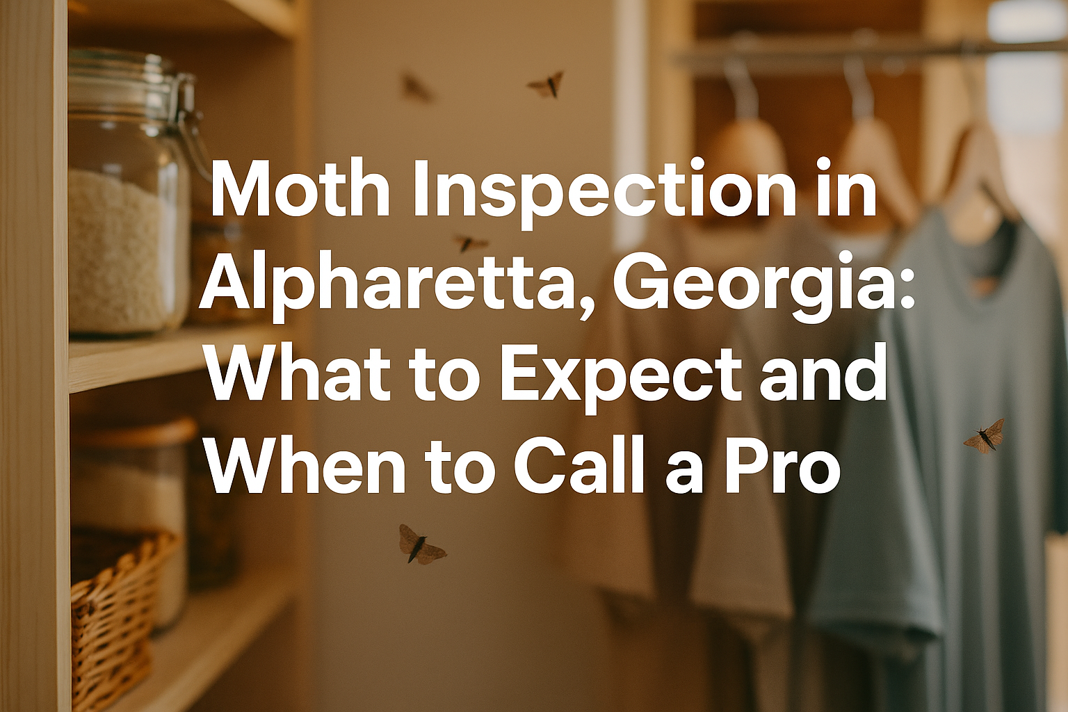 Moth inspection in Alpharetta – pest control expert checking pantry for moth infestation