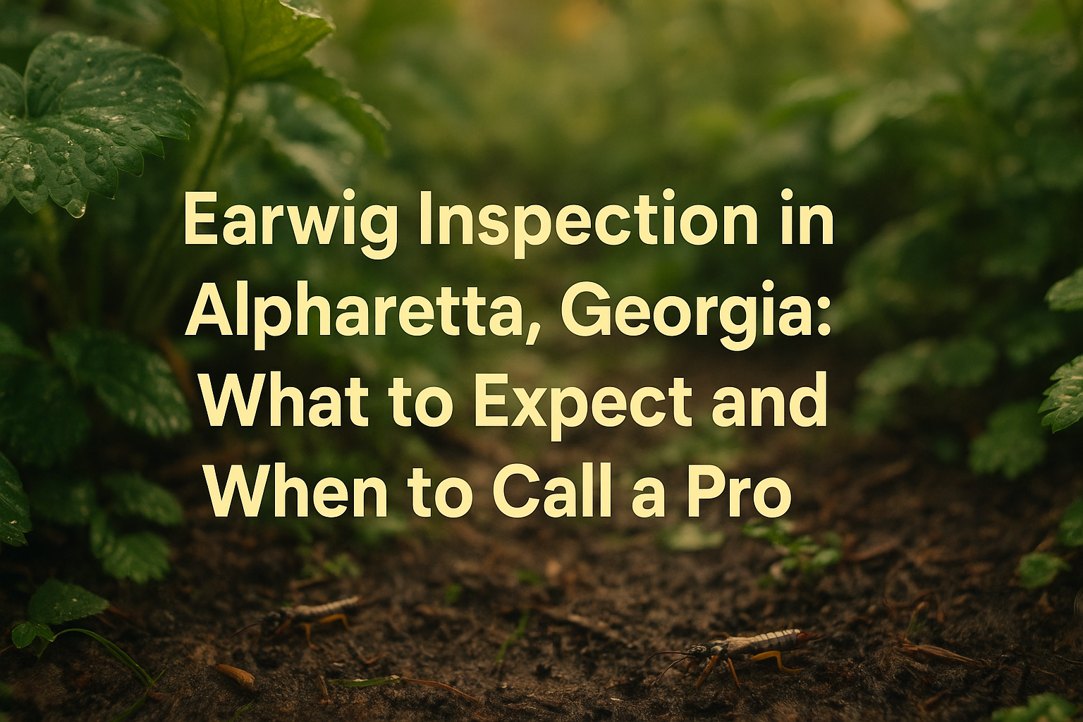 Earwig inspection in Alpharetta GA home – professional pest control checking for moisture and infestation