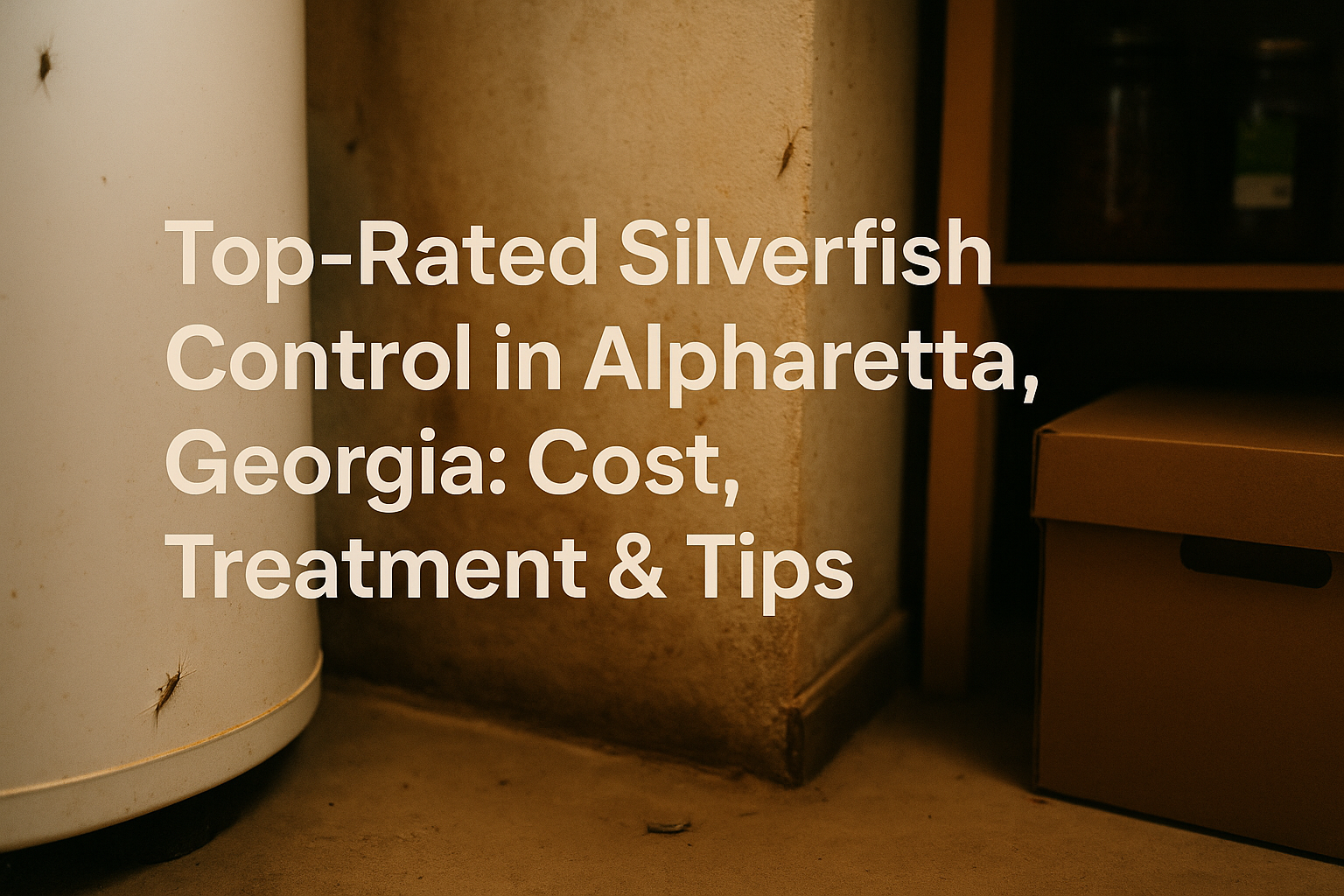 echnician performing silverfish control in an Alpharetta home bathroom