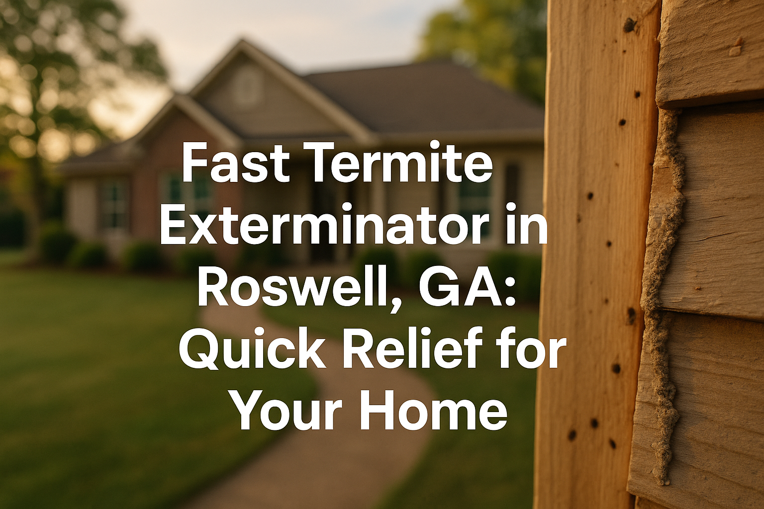 Fast termite exterminator in Roswell GA treating a home for termites